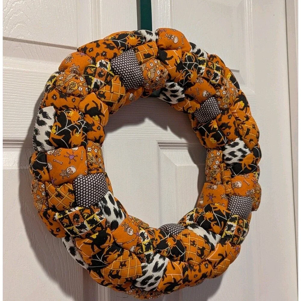 Spooky Halloween Braided Fabric Wreath 16